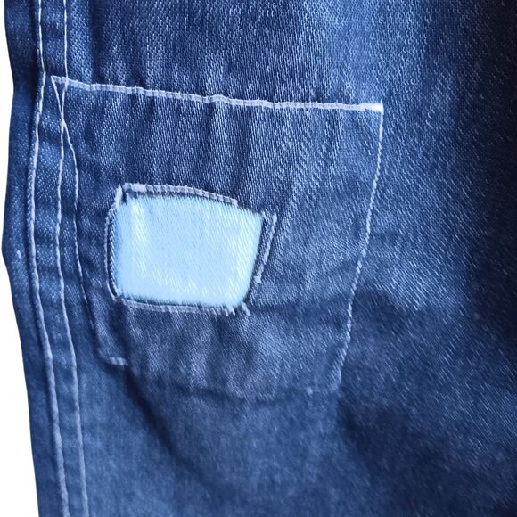 Vintage 1980's Girls JEANS 21x19 7 EMBROIDED Disco POCKET DENIM STRAIGHT SEARS - Picture 6 of 6